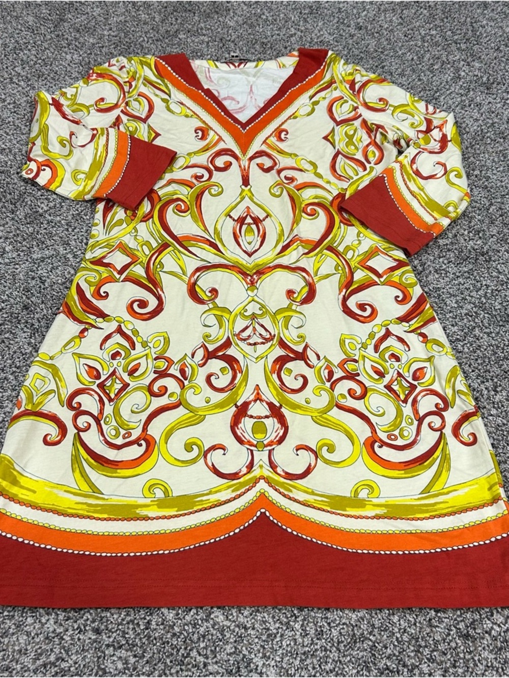 Barbara Gerwit Cotton Stretch Jersey DRESS Sun Cruise Resort Colorful Large